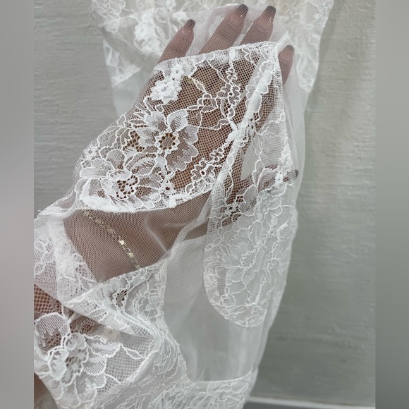 For Love & Lemons X Jamie King La Bella Midi Dress White Lace - Picture 4 of 6